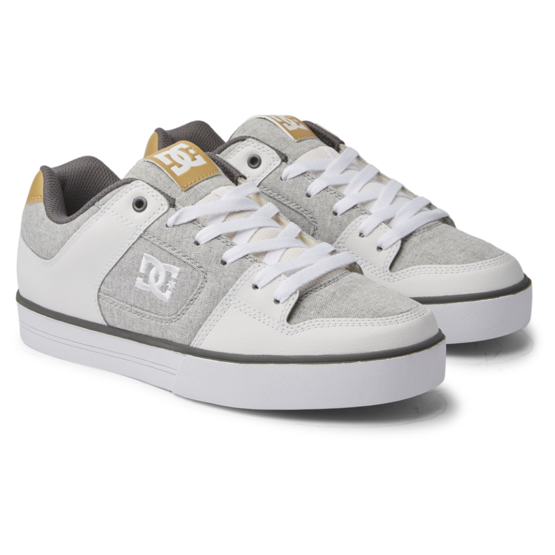 Chaussures de skate DC Pure pour homme - Gris/Blanc/Gris