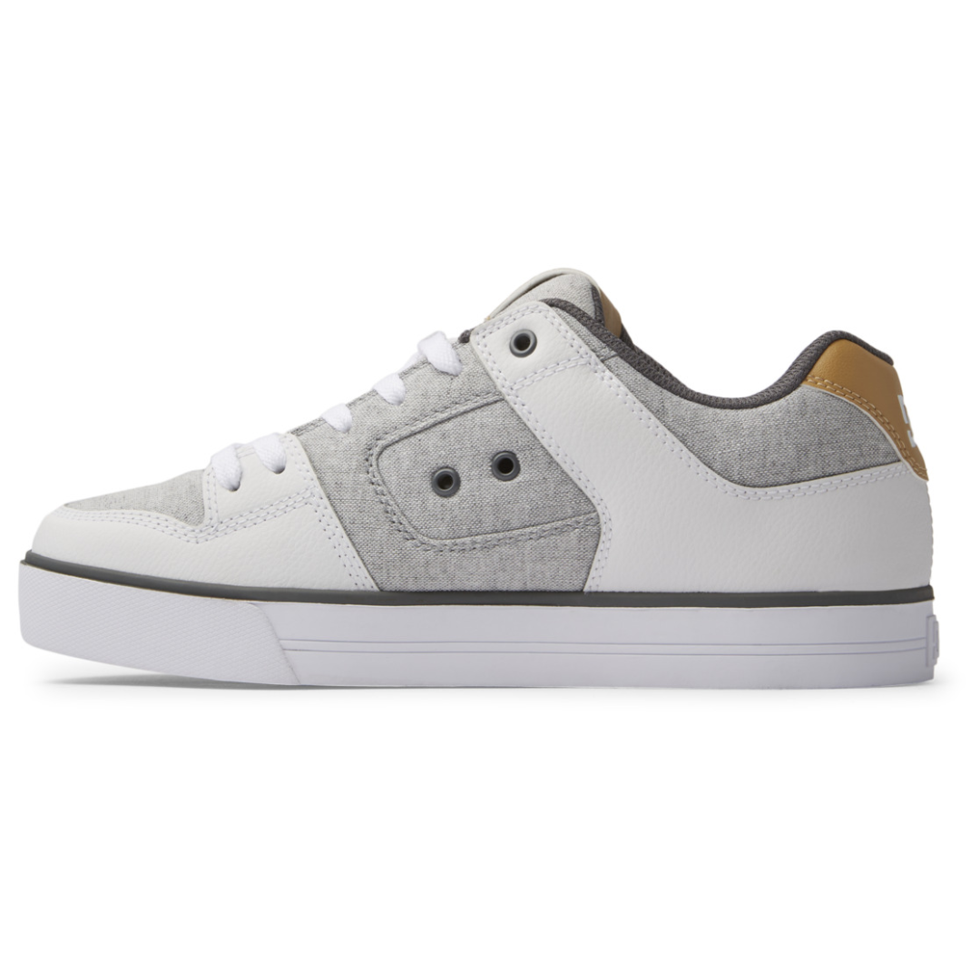 Chaussures de skate DC Pure pour homme - Gris/Blanc/Gris