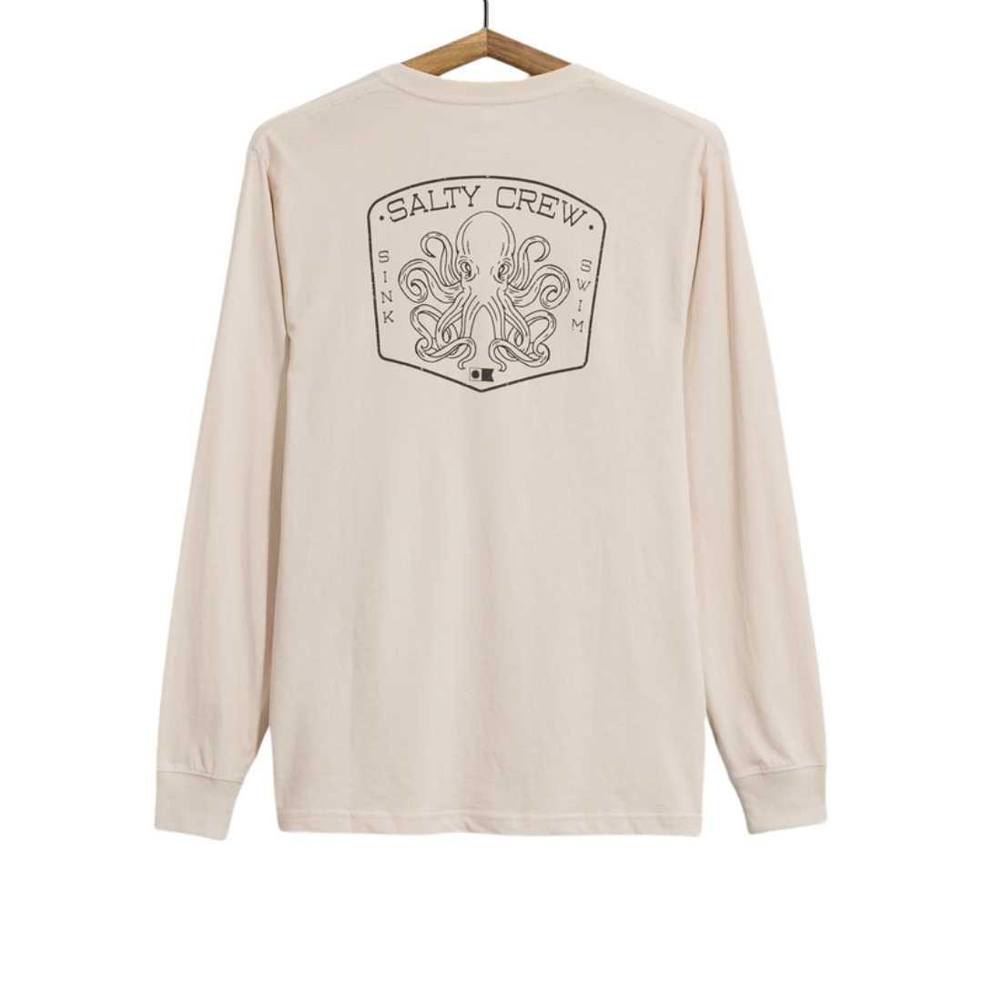 Salty Crew Salty Crew Men's Tako Club LS Tee - Bone Bone M Mens Long Sleeve T-Shirts