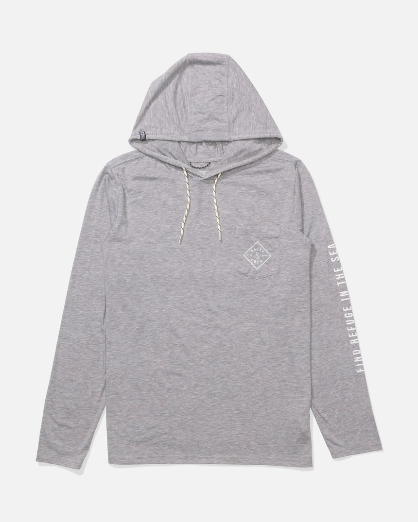 Salty Crew Salty Crew Men's Tippet Pocket UV Hoodie Quarry M Mens Long Sleeve T-Shirts