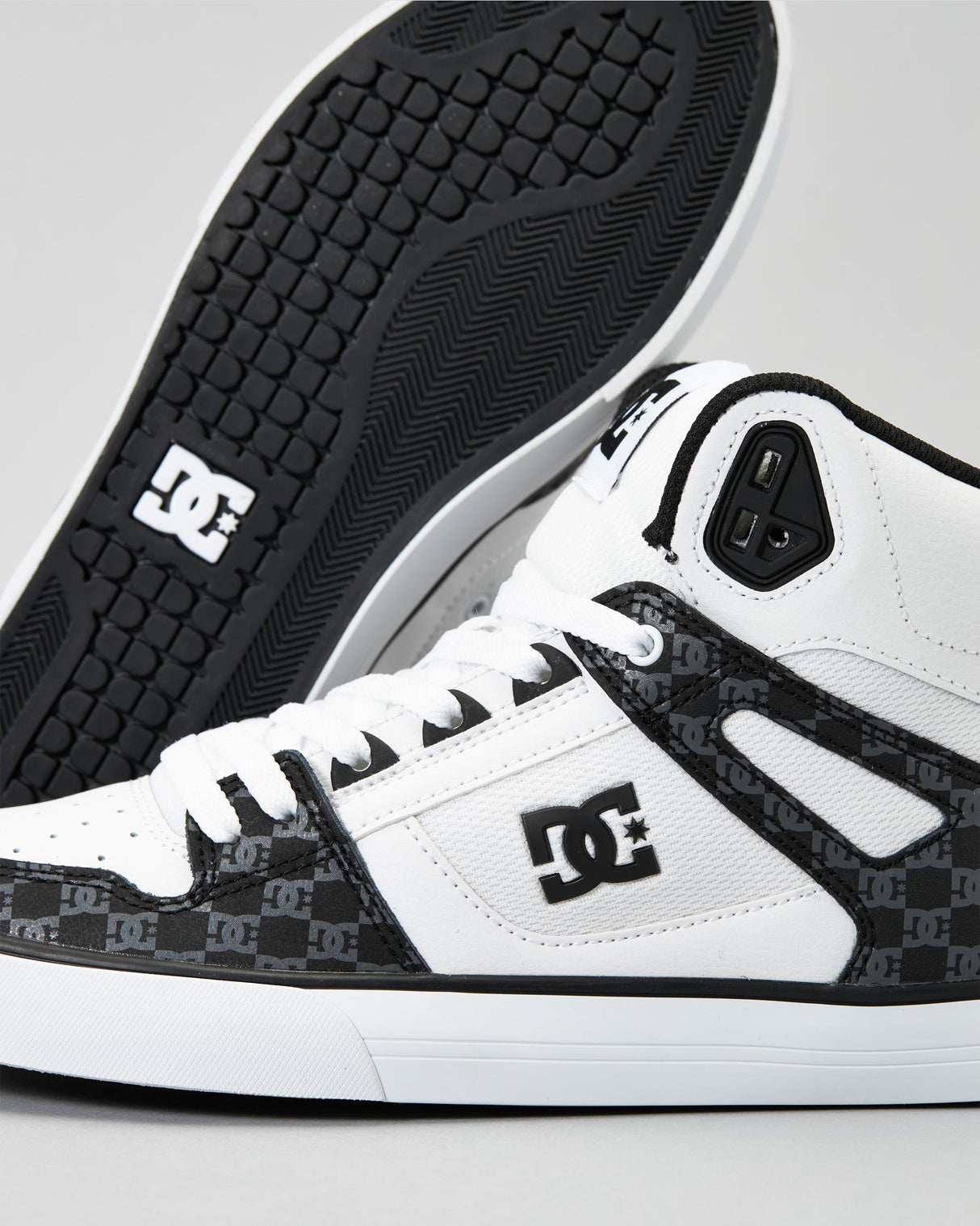 DC DC Men's Pure High-Top WC Shoes - Black/White Monogram Black/White Monogram 9 Mens High Top Shoes 6 to 18