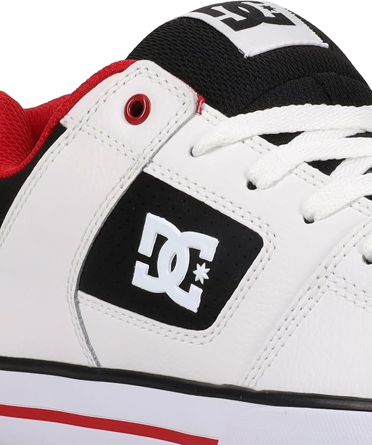 DC DC Men's Pure Shoes - White/Black/Red White/Black/Red 9 Mens Skate Shoes 6 to 18