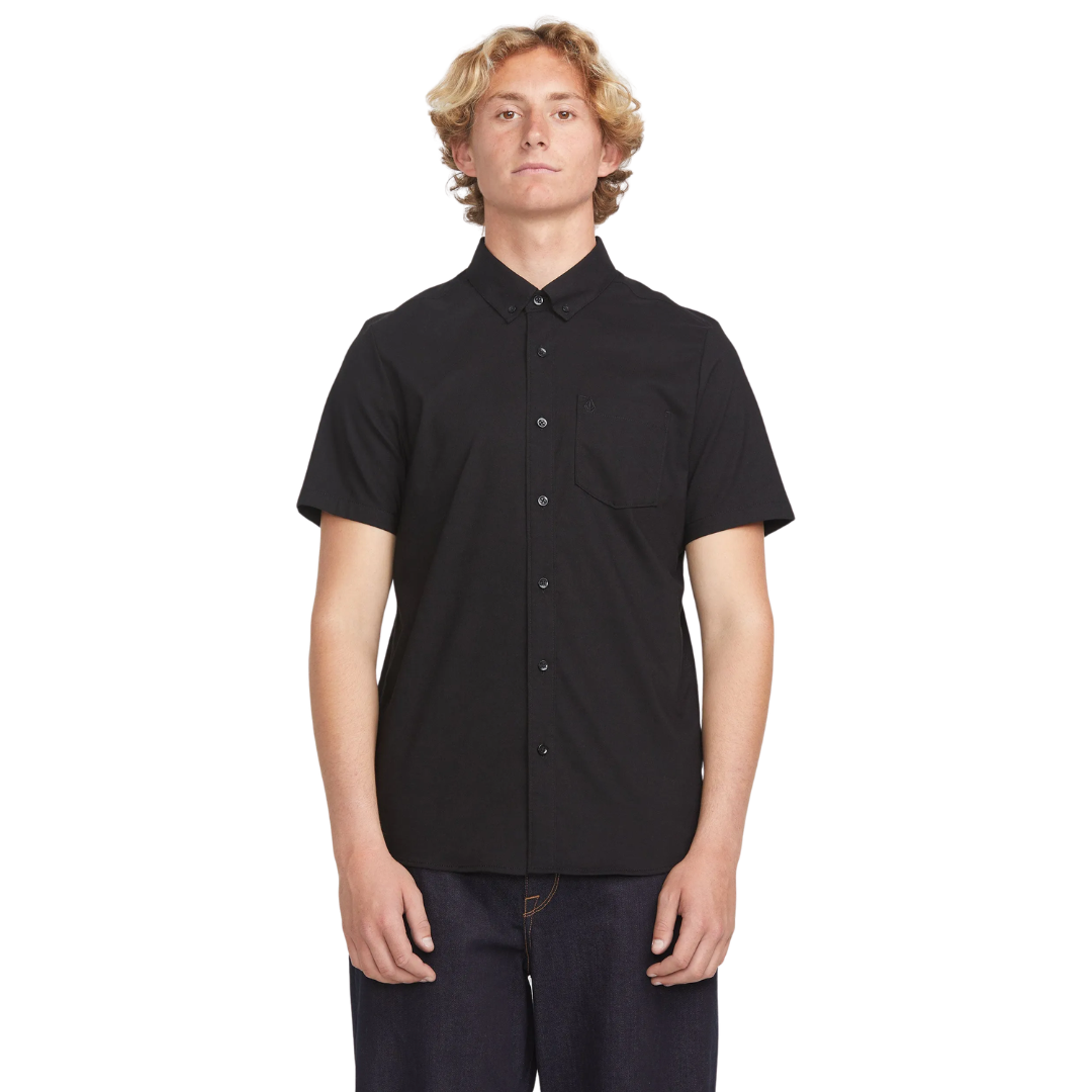 Volcom Volcom Men's Everett Oxford SS Button Up New Black M Mens Button Up Short Sleeve Shirts