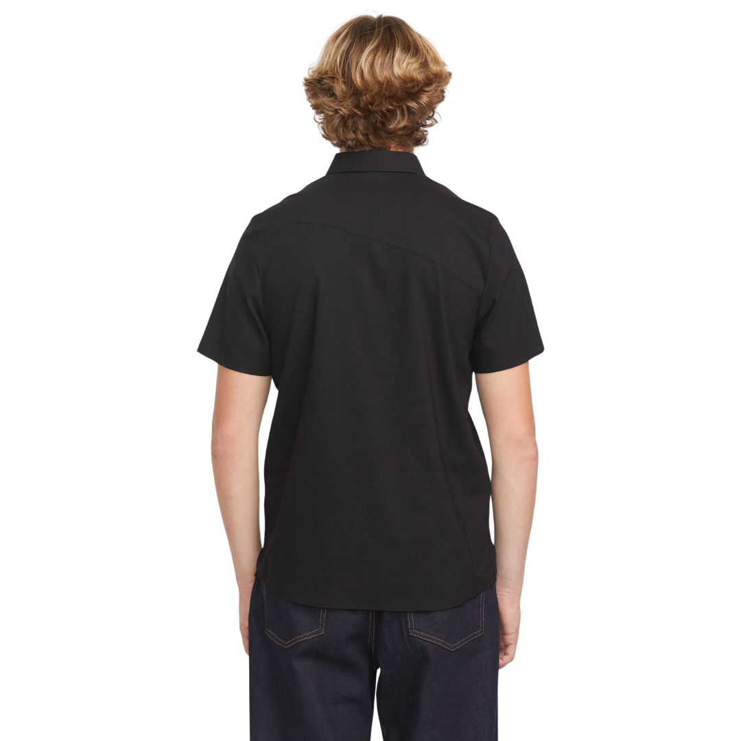 Volcom Volcom Men's Everett Oxford SS Button Up New Black M Mens Button Up Short Sleeve Shirts