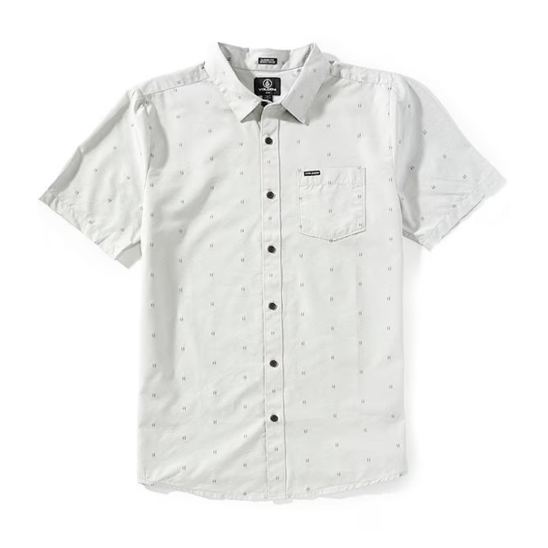 Volcom Volcom Men's Bankstone SS Button Up Tower Grey M Mens Button Up Short Sleeve Shirts