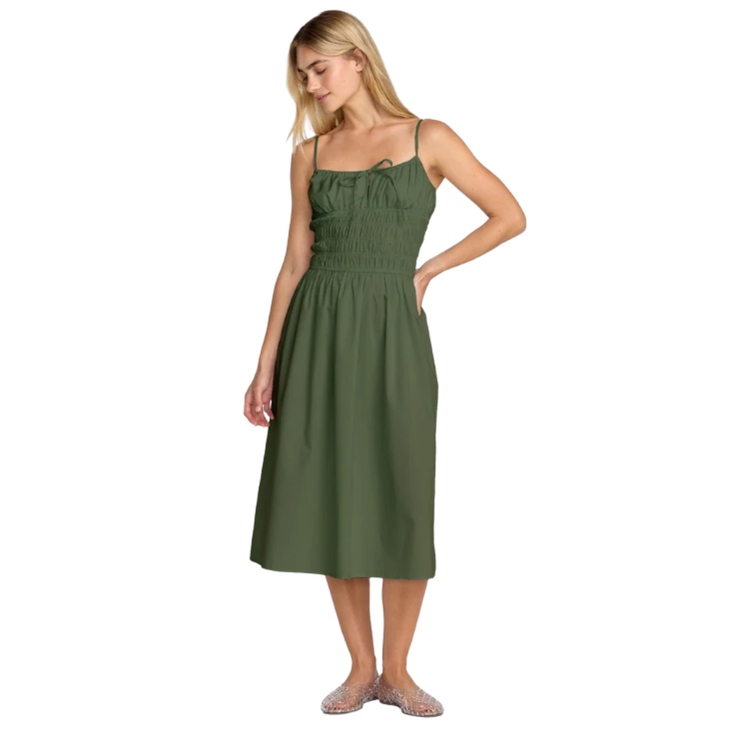 RVCA RVCA Women's Raya Midi Dress - Olive Olive S Womens Short Dresses