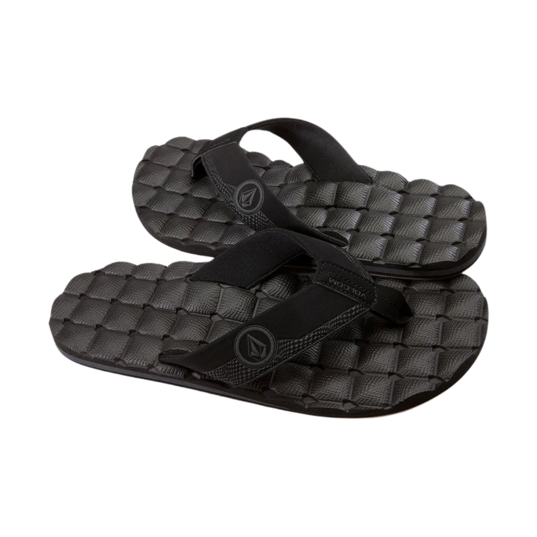 Sandalias reclinables Volcom para hombre - Negro Destructo