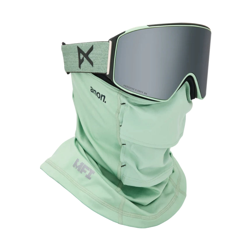 Anon Anon Unisex M4 Goggles (Cylindrical) + Bonus Lens + MFI® Face Mask - Soft Sage/Perceive Sunny Onyx Soft Sage/Perceive Sunny Onyx OS Mens Goggles Complete