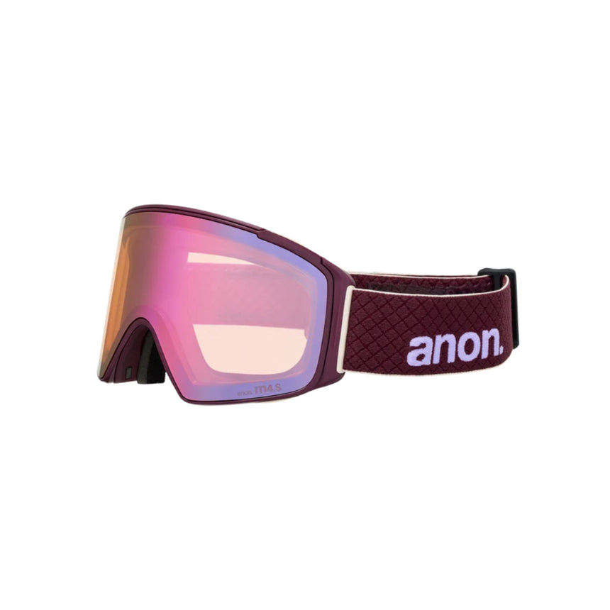 Anon Anon Unisex M4S Goggles (Cylindrical) + Bonus Lens + MFI® Face Mask - Deep Cherry/Perceive Cloudy Pink Deep Cherry/Perceive Cloudy Pink OS Mens Goggles Complete