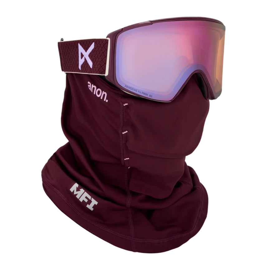 Anon Anon Unisex M4S Goggles (Cylindrical) + Bonus Lens + MFI® Face Mask - Deep Cherry/Perceive Cloudy Pink Deep Cherry/Perceive Cloudy Pink OS Mens Goggles Complete