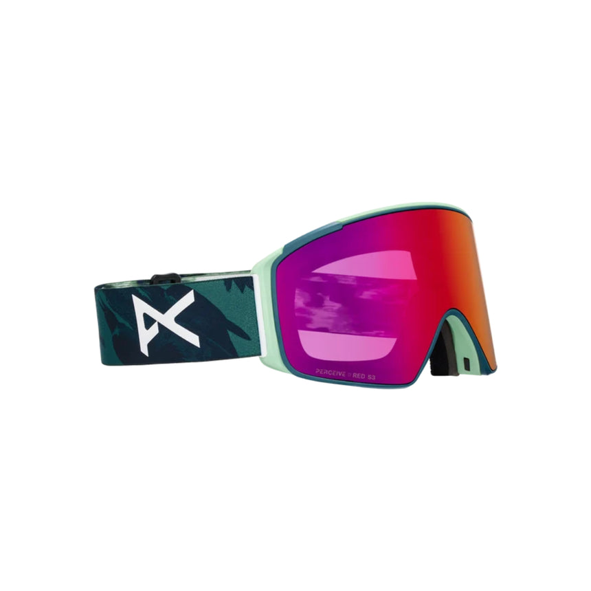 Anon Anon Unisex M4S Goggles (Cylindrical) + Bonus Lens + MFI® Face Mask - Family Tree/Perceive Sunny Red Family Tree/Perceive Sunny Red OS Mens Goggles Complete