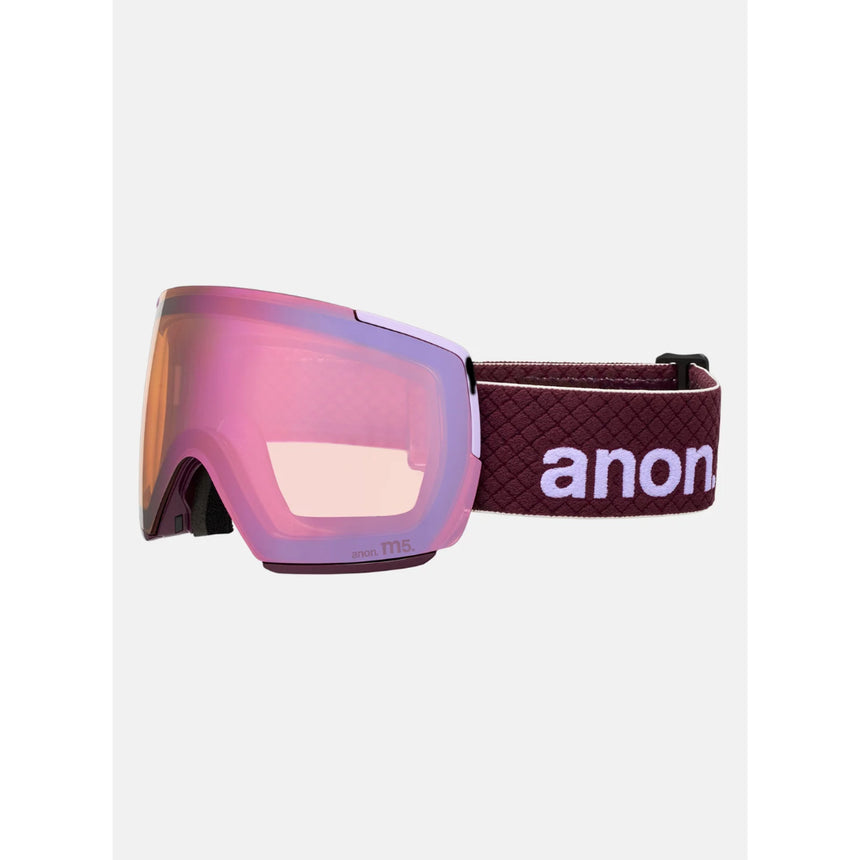 Anon Anon Unisex M5 Goggles + Bonus Lens + MFI® Face Mask - Deep Cherry/Perceive Cloudy Pink Deep Cherry/Perceive Cloudy Pink OS Mens Goggles Complete