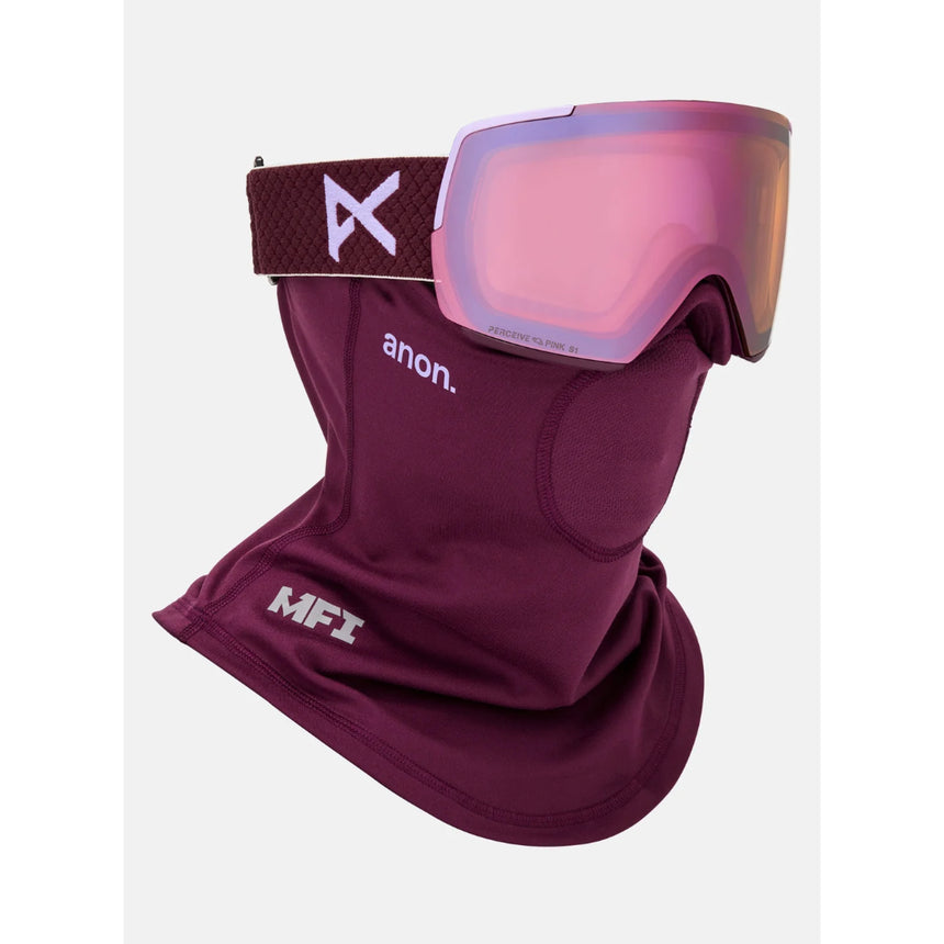 Anon Anon Unisex M5 Goggles + Bonus Lens + MFI® Face Mask - Deep Cherry/Perceive Cloudy Pink Deep Cherry/Perceive Cloudy Pink OS Mens Goggles Complete