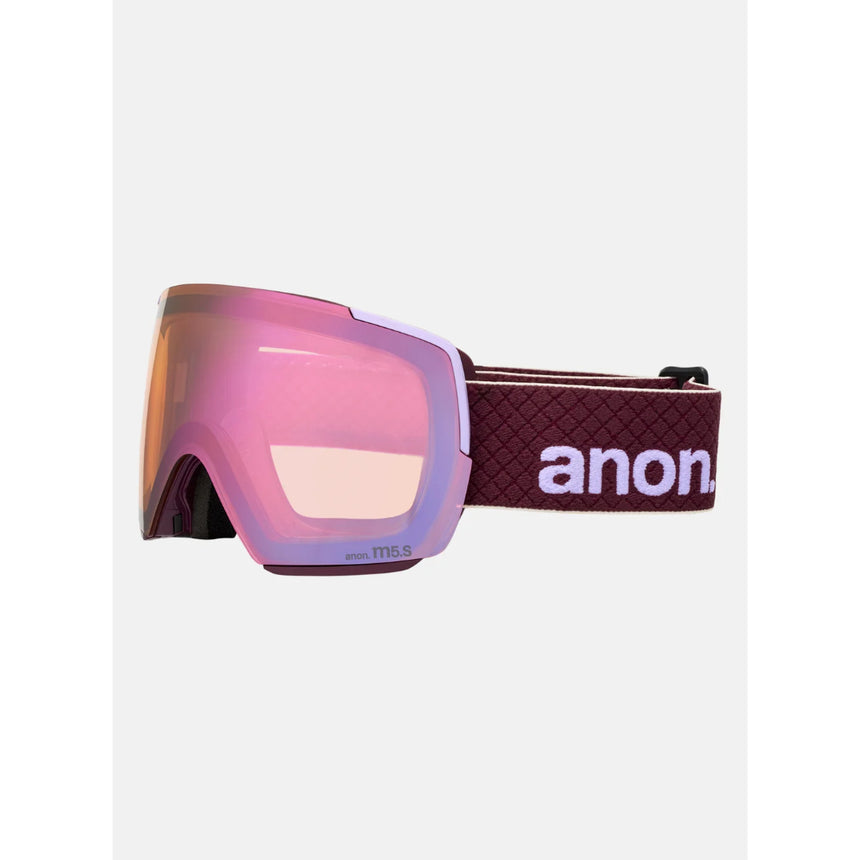 Anon Anon Unisex M5S Goggles + Bonus Lens + MFI® Face Mask - Deep Cherry/Perceive Cloudy Pink Deep Cherry/Perceive Cloudy Pink OS Mens Goggles Complete