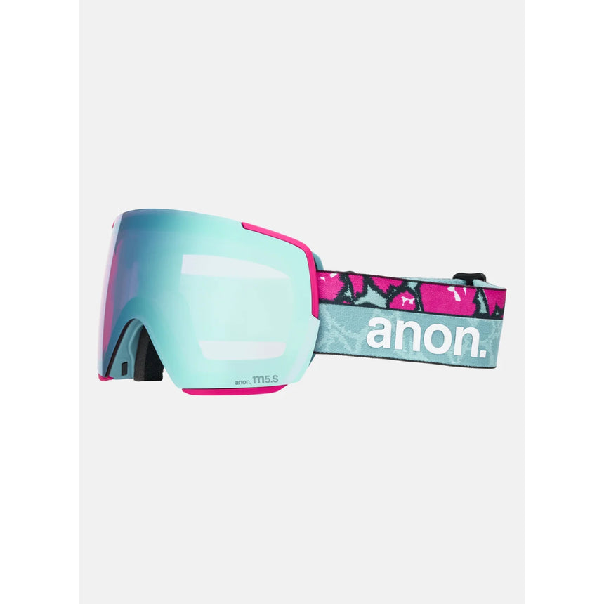 Anon Anon Unisex M5S Goggles + Bonus Lens + MFI® Face Mask - Pink Tides/Perceive Variable Blue Pink Tides/Perceive Variable Blue OS Mens Goggles Complete