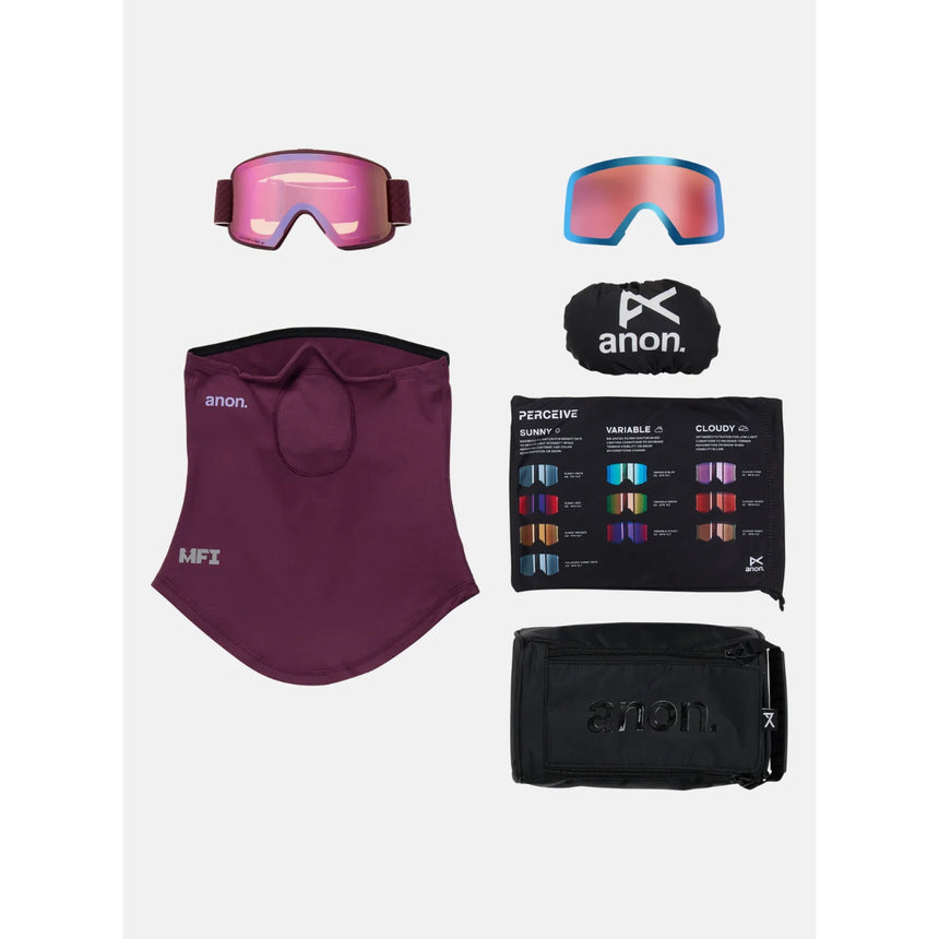 Anon Anon Unisex M6S Goggles - Deep Cherry/Perceive Cloudy Pink Deep Cherry/Perceive Cloudy Pink OS Mens Goggles Complete