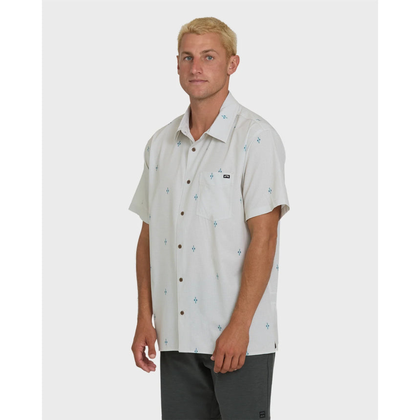 Billabong Billabong Men's A/Div Surftrek Perforated Short Sleeve Woven Shirt - Oatmeal Oatmeal M Mens Button Up Short Sleeve Shirts