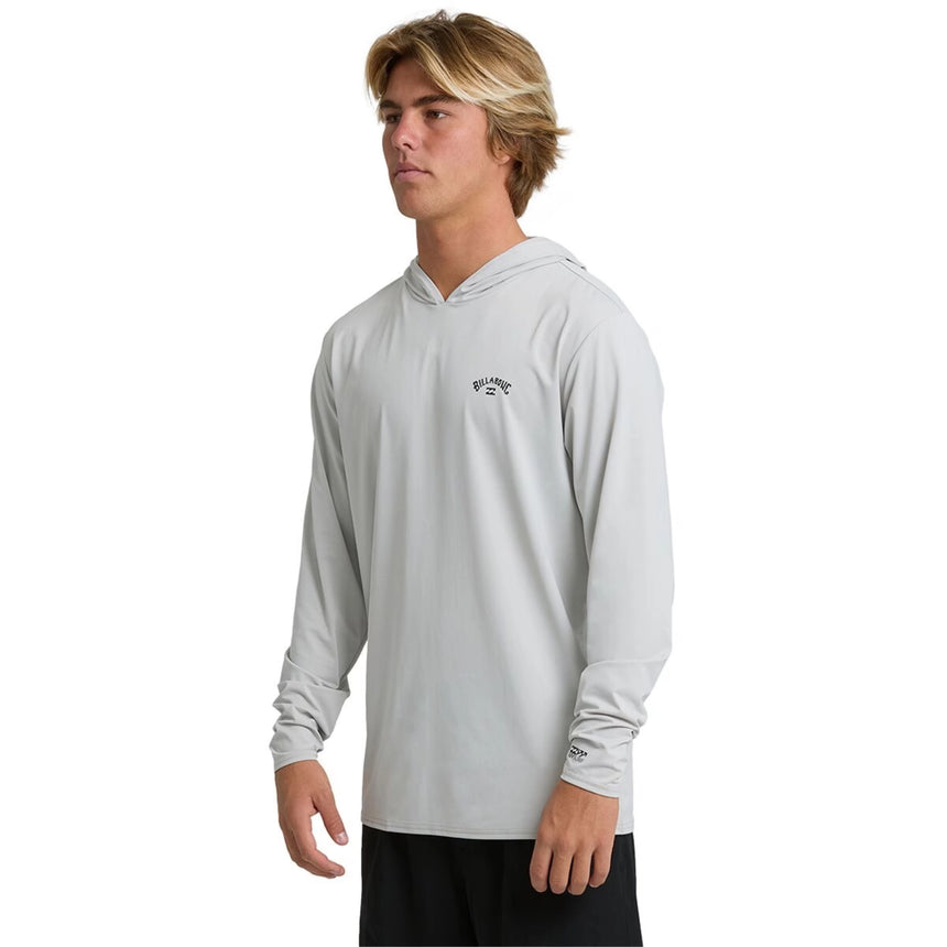 Billabong Billabong Men's Arch Mesh LF Hooded Long-Sleeve Shirt - Silver Silver S Mens Long Sleeve T-Shirts