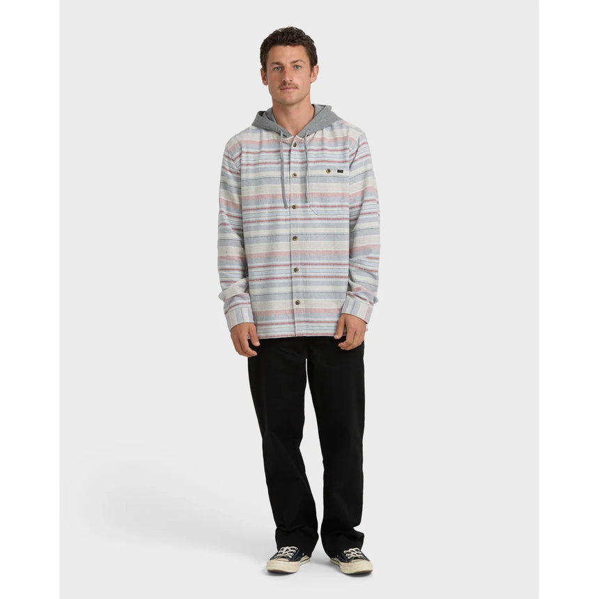 Billabong Billabong Men's Baja Long Sleeve Flannel Shirt - Off White Off White S Mens Flannel Long Sleeve Shirts
