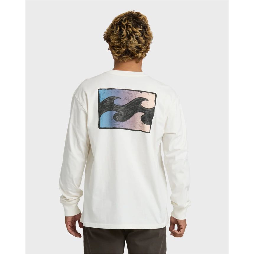 Billabong Billabong Men's Crayon Wave Premium Long Sleeve T-Shirt - Off White Off White S Mens Long Sleeve T-Shirts