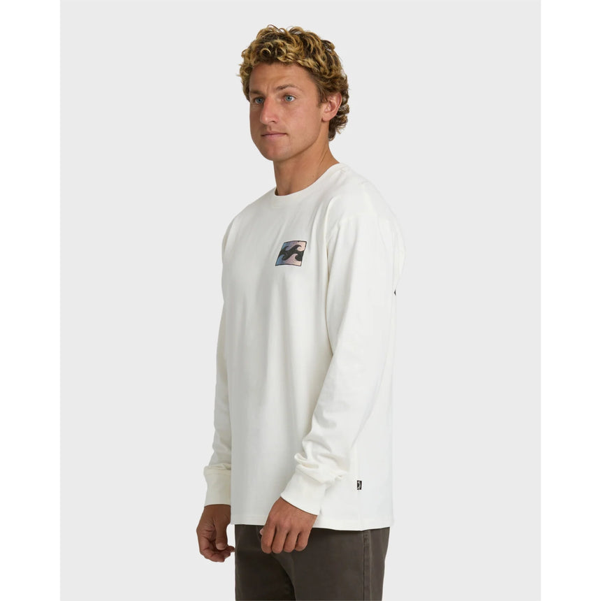 Billabong Billabong Men's Crayon Wave Premium Long Sleeve T-Shirt - Off White Off White S Mens Long Sleeve T-Shirts