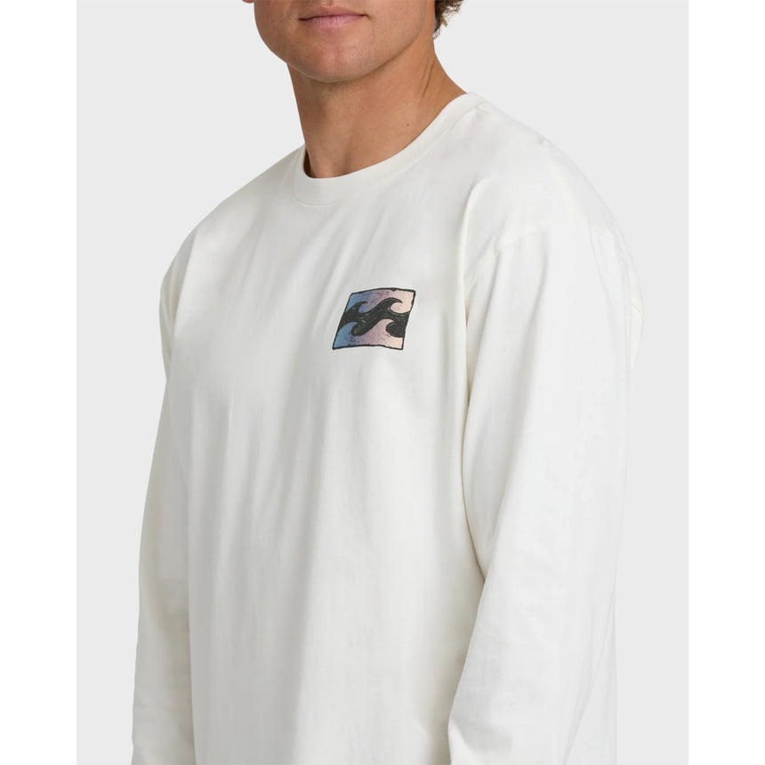 Billabong Billabong Men's Crayon Wave Premium Long Sleeve T-Shirt - Off White Off White S Mens Long Sleeve T-Shirts