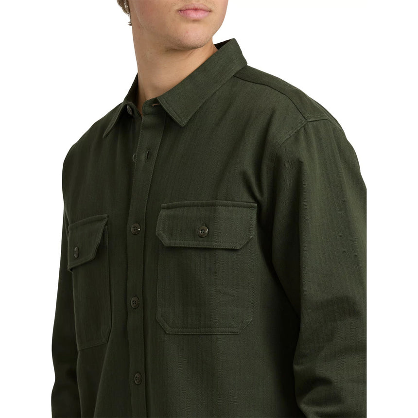 Billabong Billabong Men's Fort Garage Long Sleeve Shirt - Olive Olive S Mens Button Up Long Sleeve Shirts