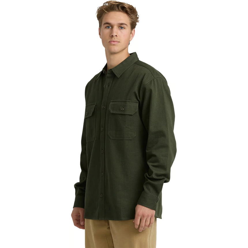 Billabong Billabong Men's Fort Garage Long Sleeve Shirt - Olive Olive S Mens Button Up Long Sleeve Shirts
