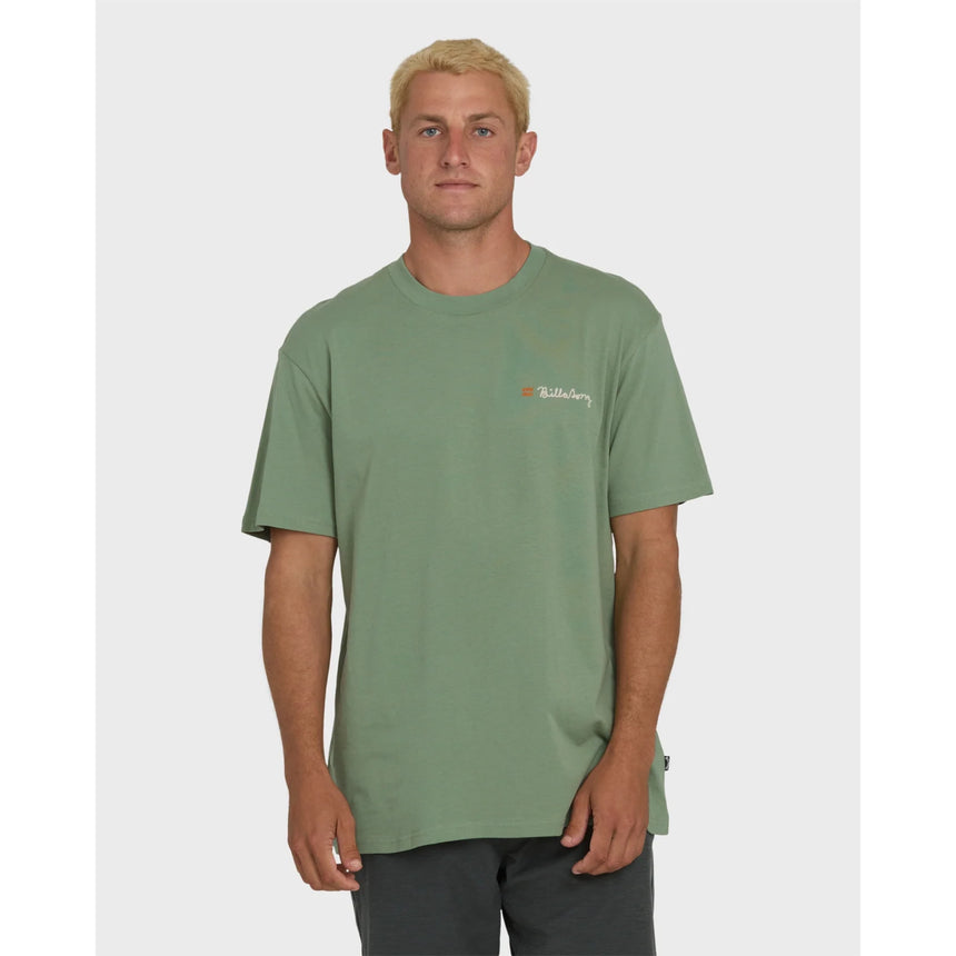 Billabong Billabong Men's Making Tracks Premium Short Sleeve Knit T-Shirt - Hedge Green Hedge Green S Mens T-Shirts