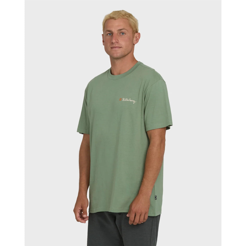 Billabong Billabong Men's Making Tracks Premium Short Sleeve Knit T-Shirt - Hedge Green Hedge Green S Mens T-Shirts