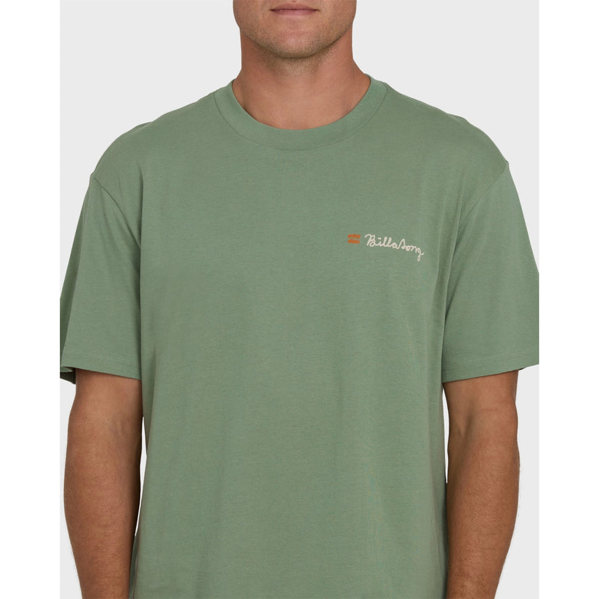 Billabong Billabong Men's Making Tracks Premium Short Sleeve Knit T-Shirt - Hedge Green Hedge Green S Mens T-Shirts