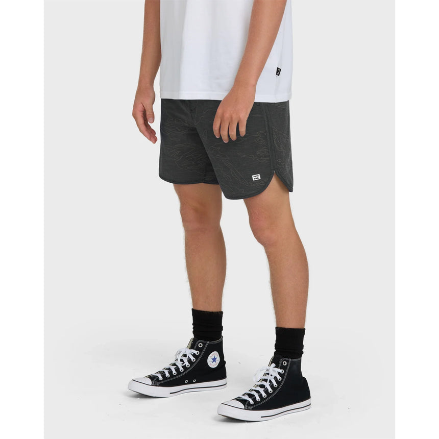 Billabong Billabong Men's Surftrek Transit Elastic 17" Hybrid Shorts - Black Camo Black Camo S Mens Hybrid Land and Sea Shorts