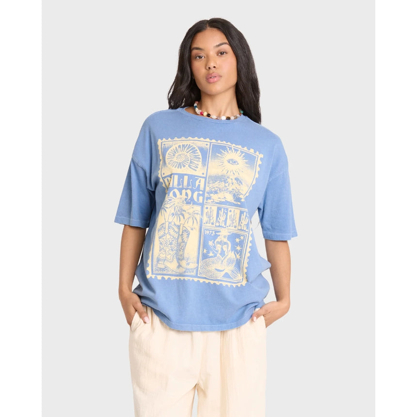 Billabong Billabong Women's Across Skies Short Sleeve Tee - Blue Horizon Blue Horizon XS Womens T-Shirts