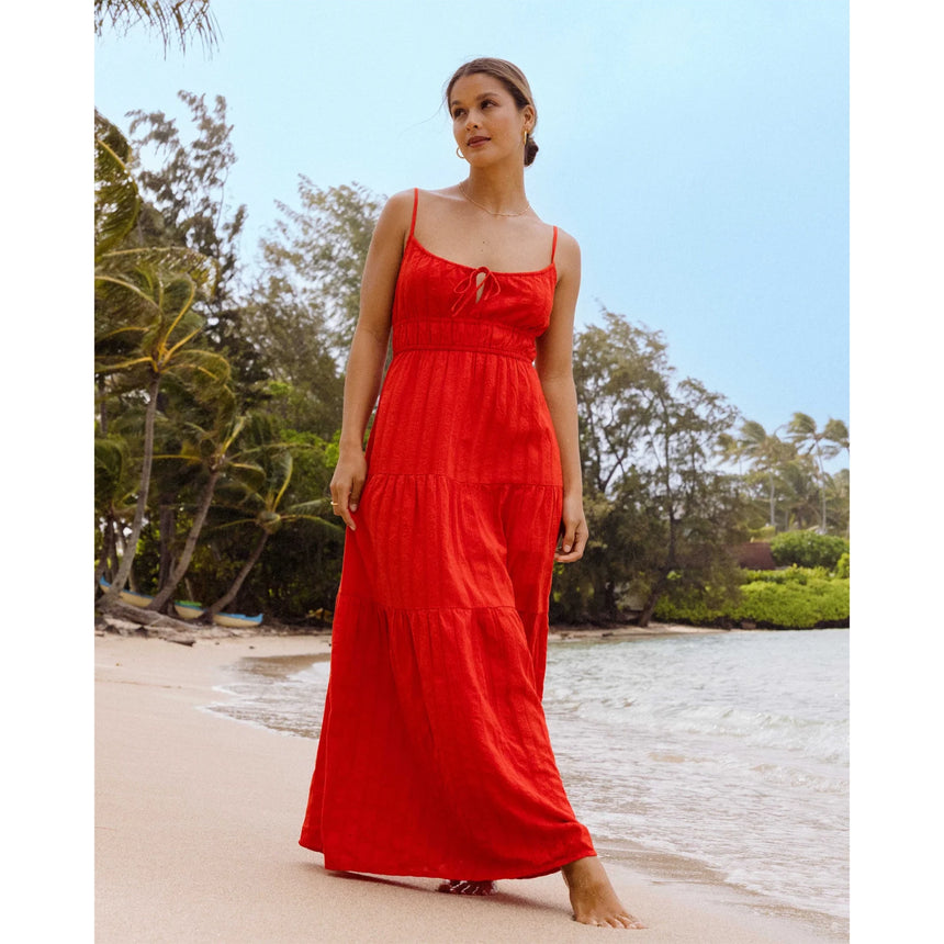 Billabong Billabong Women's Red Aloha Maxi Dress - Red Aloha Red Aloha S Womens Fabric Skirts