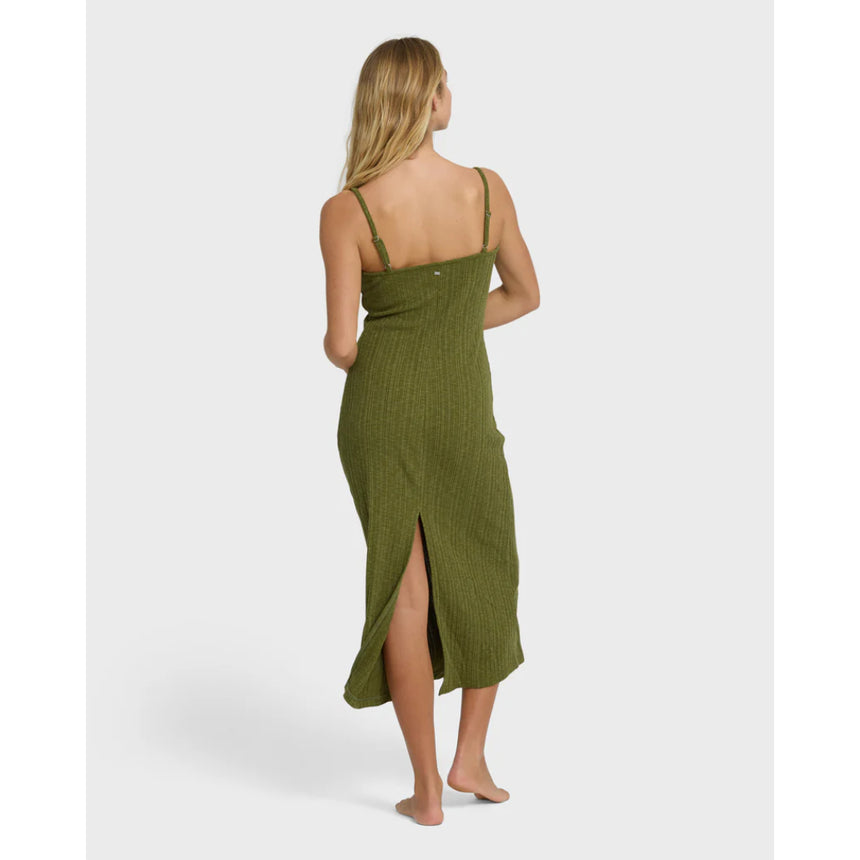 Billabong Billabong Women's Sweet Moves Midi Knit Dress Dark Olive S Womens Dresses