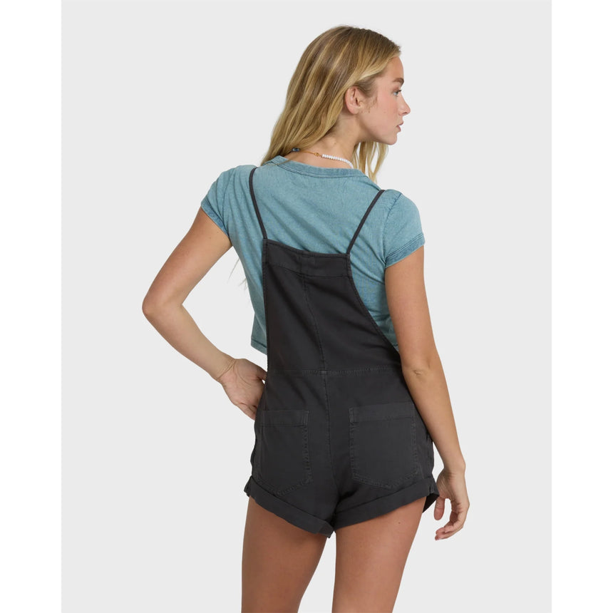 Billabong Billabong Women's Wild Pursuit Yarn-Dyed Overalls - Off Black Off Black XS Womens Rompers