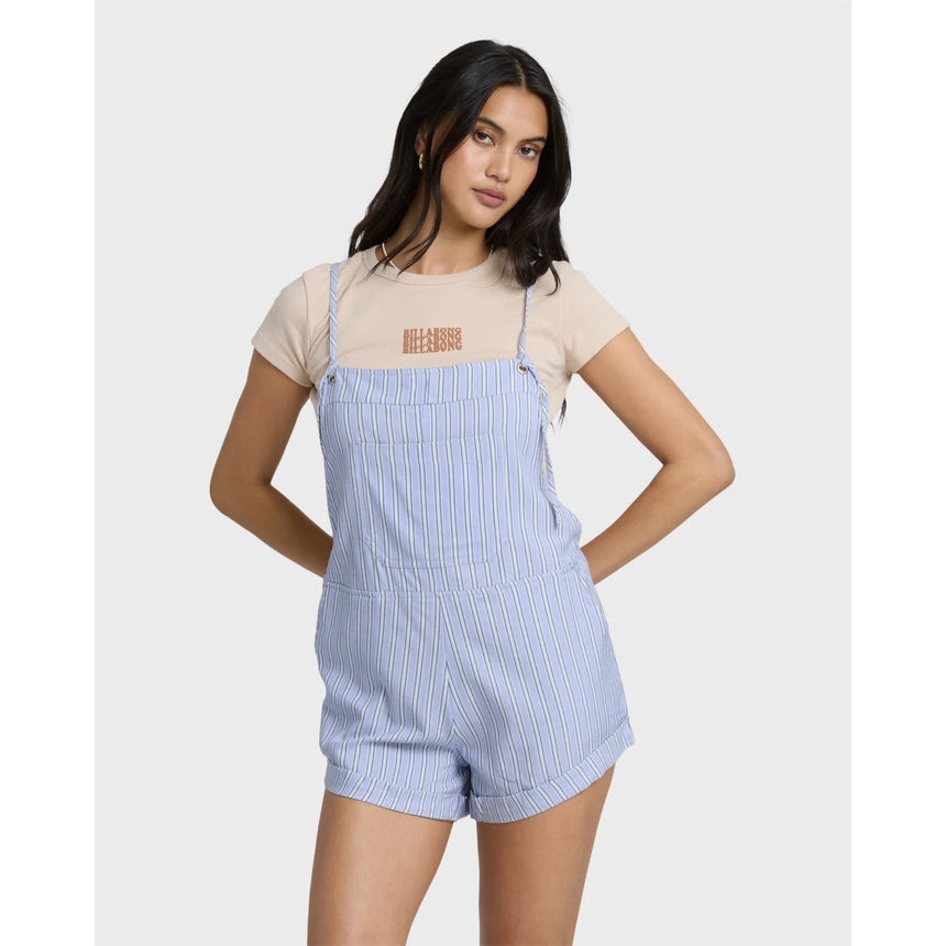 Billabong Billabong Women's Wild Pursuit Yarn-Dyed Overalls - Twilight Blue Twilight Blue XS Womens Rompers
