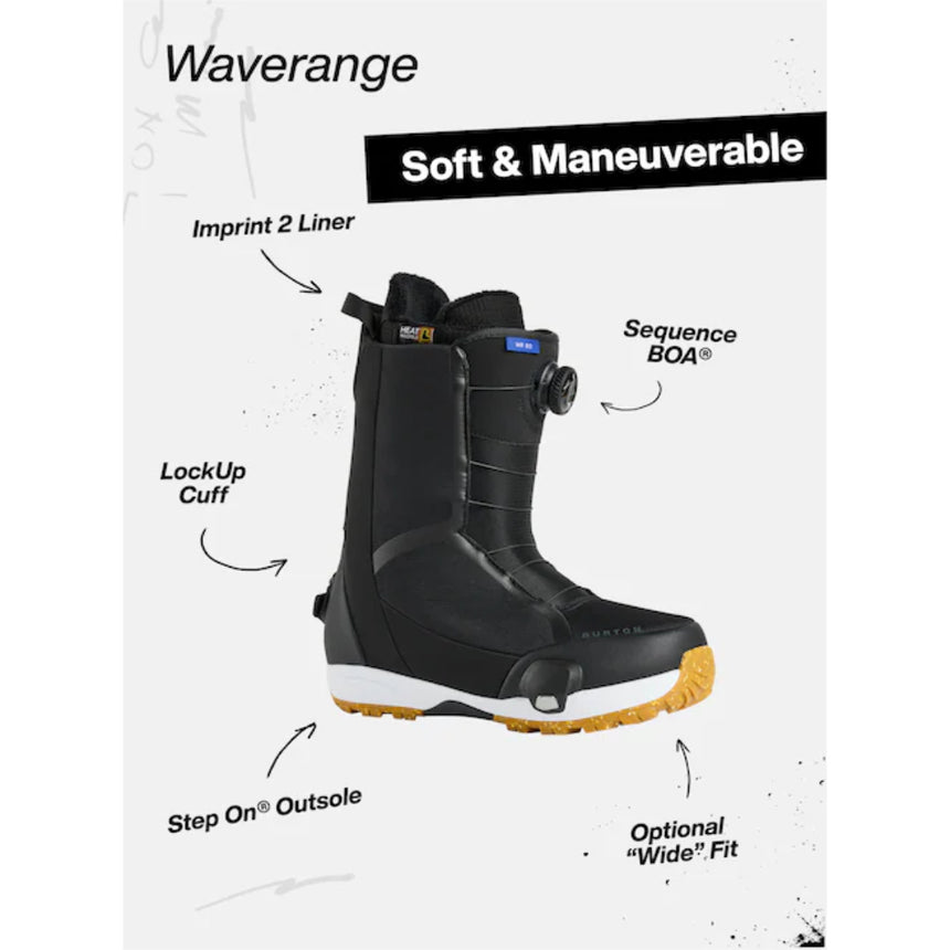 Burton Burton Men's Waverange Step On Boa Snowboard Boots - Gray Cloud Gray Cloud 9 Mens Snowboard Boa Boots 6 to 15 US Mens size