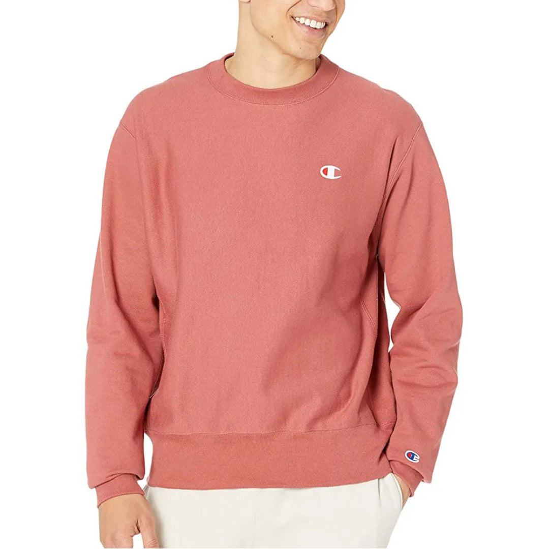Champion Champion Mens Reverse Weave Crew Siesta Pink M Mens Sweaters