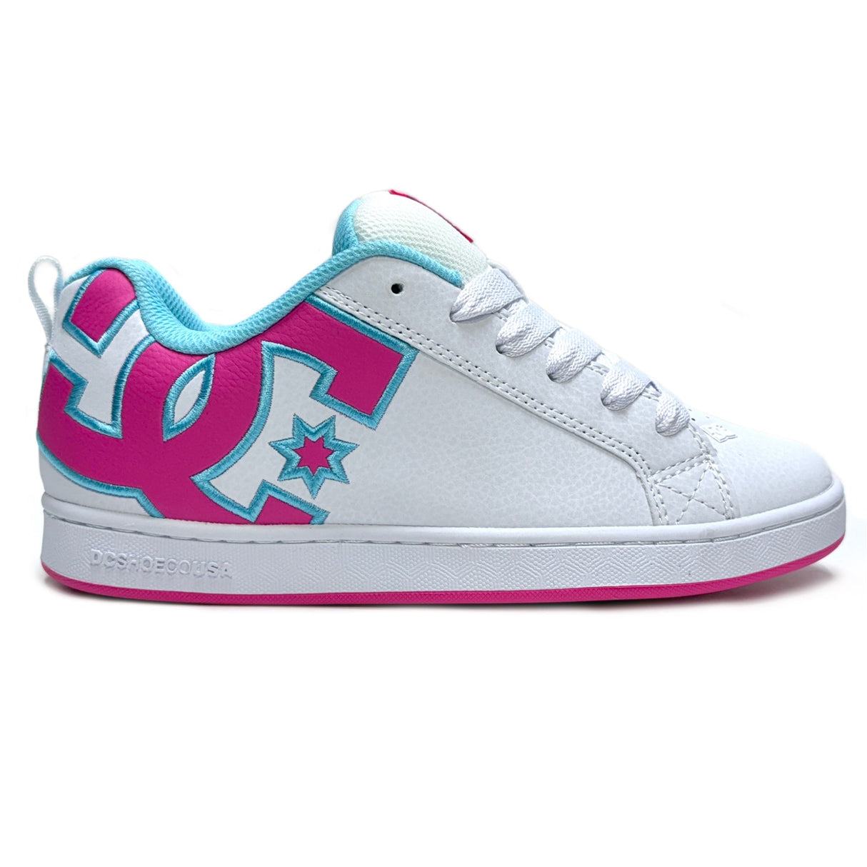 DC Court Graffik - White/Hot Pink/Turquoise