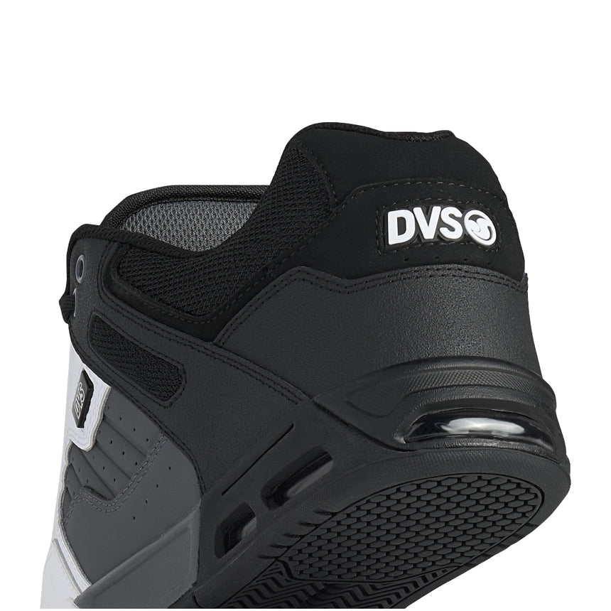 DVS DVS Men's Enduro Heir Skate Shoe - White Black Grey Leather White Black Grey Leather 9 Mens Skate Shoes 6 to 18