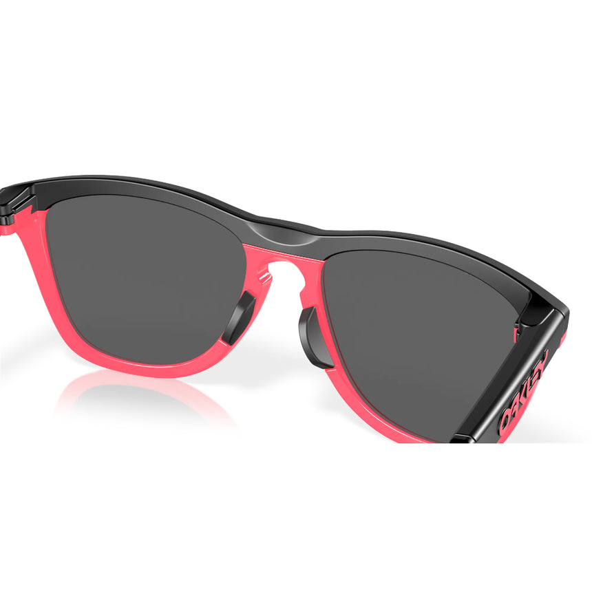 Oakley Frogskins Hybrid - Matte Black/Neon Pink Prizm Black Mens Sunglasses Lifestyle