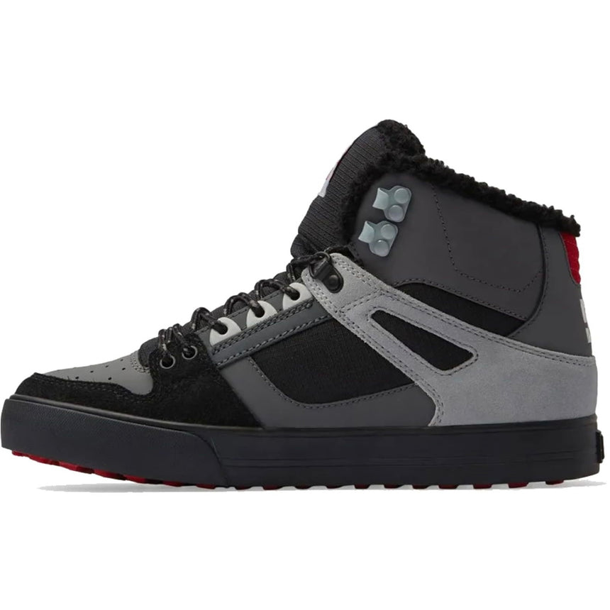 DC Men's Pure High-Top WC Winter Shoes - Grey/Black/Red