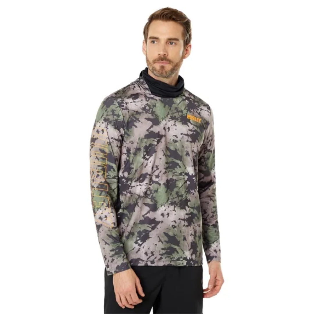 Hurley Hurley Men's H2O-DRI Atticus Haleiwa UPF Long Sleeve Hoodie Blue Glaze/ White S Mens Pullover Hoodies