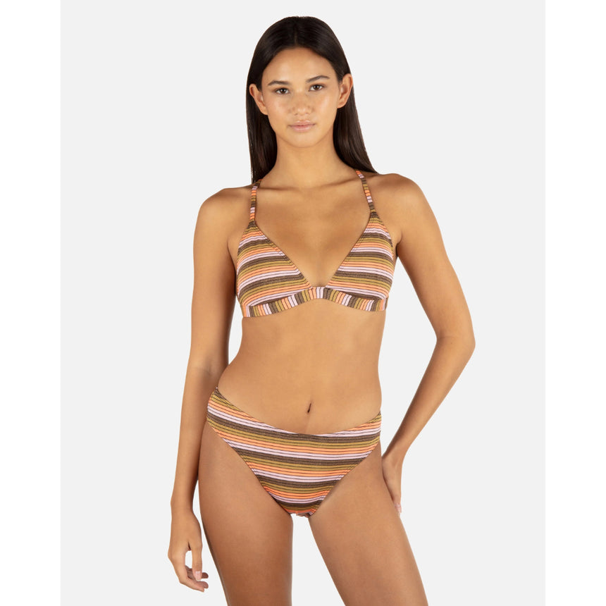 Hurley Hurley Women's Sunset Sine Stripe Adjustable Banded Top Sunrise Pink S Womens Bikini Tops
