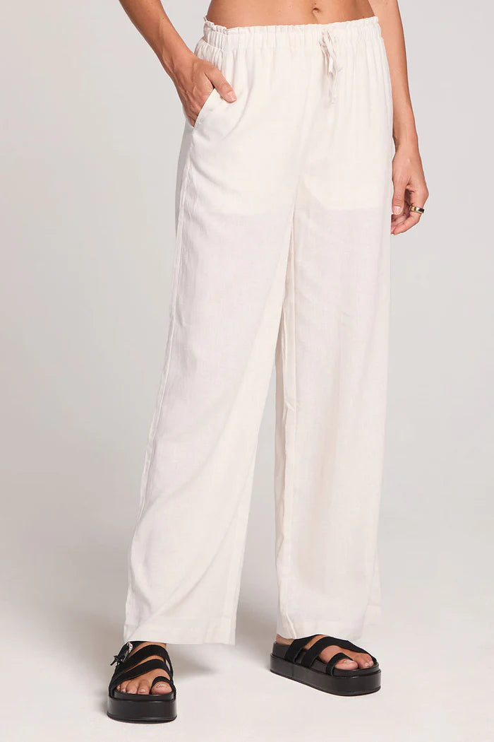 Saltwater Luxe Saltwater Luxe Women's Woven Pull On Pant - Ecru Ecru S Womens Pants and Jeans
