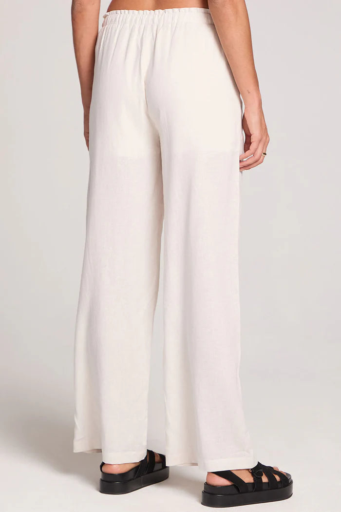 Saltwater Luxe Saltwater Luxe Women's Woven Pull On Pant - Ecru Ecru S Womens Pants and Jeans