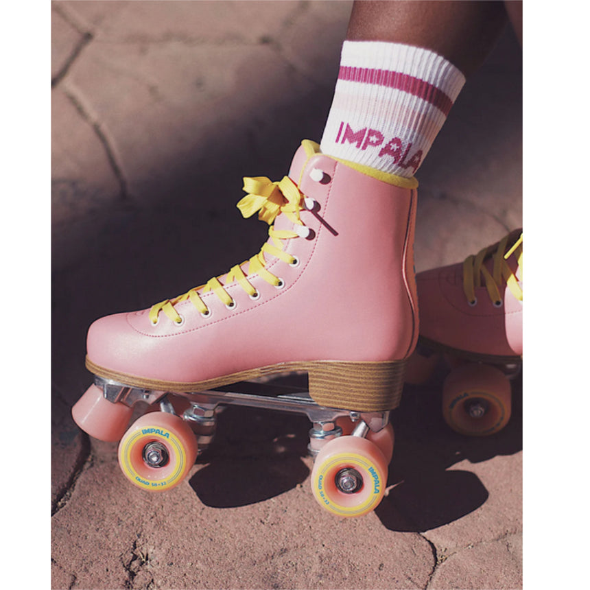 Impala Roller Skates Impala Quad Roller Skates Skates - Pink/Yellow Pink/Yellow 5 Roller Quad Skates