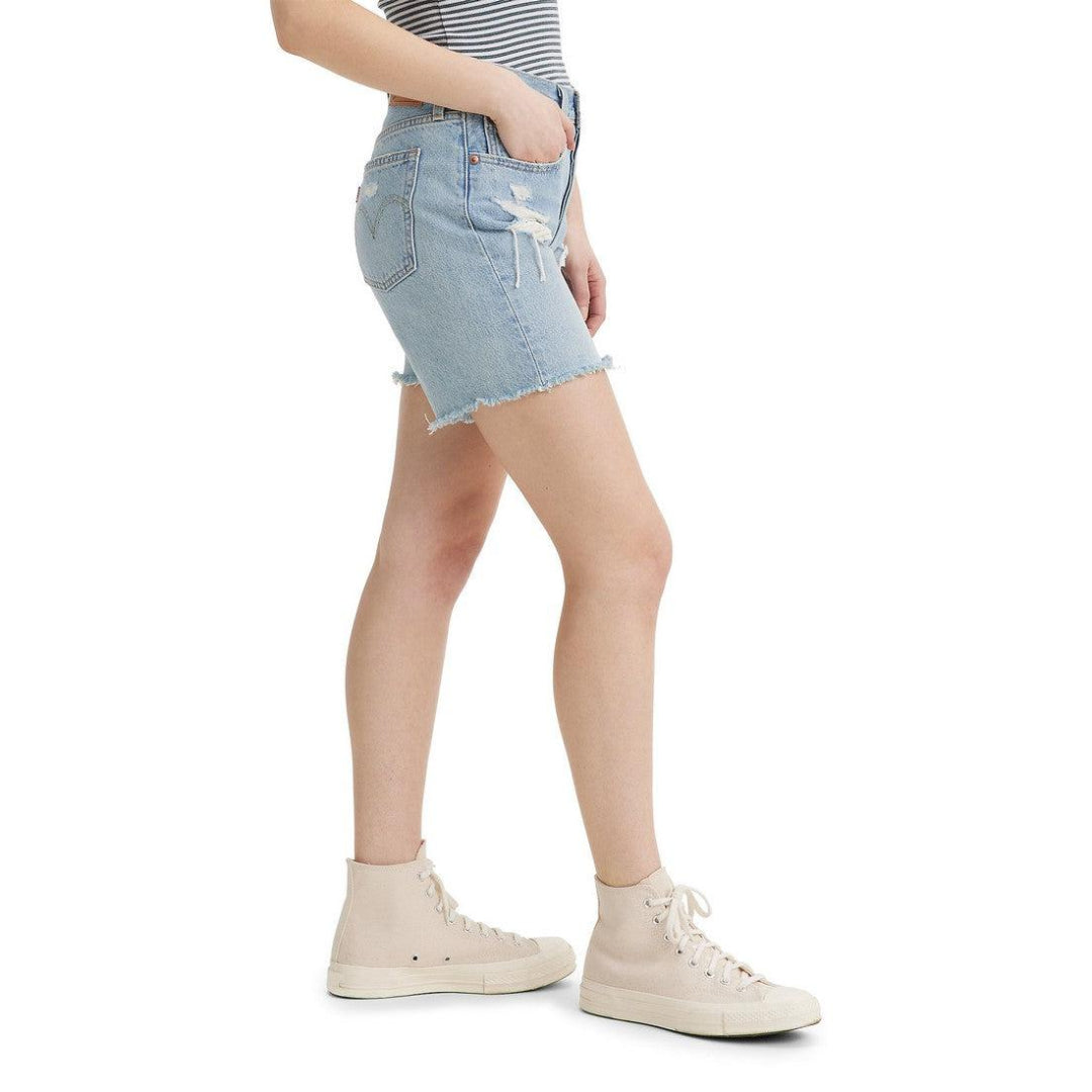 Levis Levis 501 Mid Thigh Short CHARLESTON PICKS 25 Womens Jean Shorts