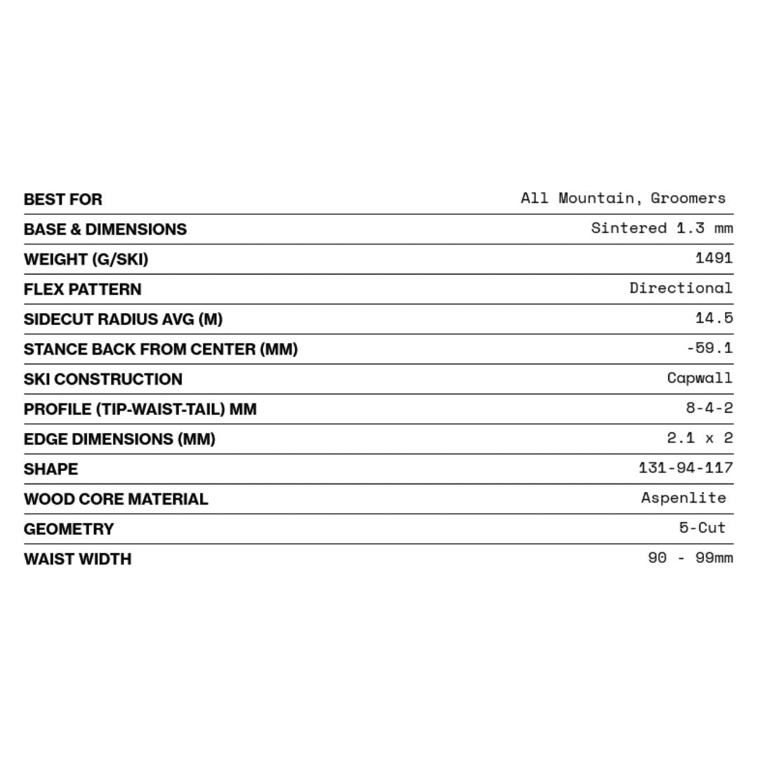 Esquís de línea Pandora 94 para mujer